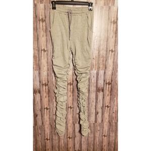 Fashion Nova Ruched Grey Sweatpants